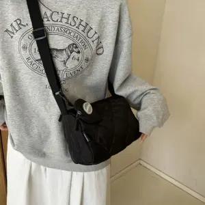 여성 데일리 퀼팅 원통형 미니파우치 패브릭 크로스백 xRT3+7paC