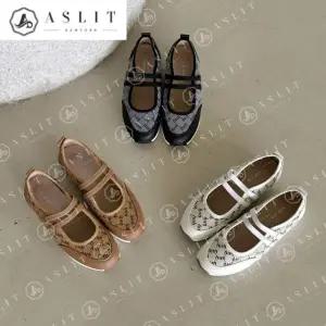 [애슬릿] 여성 스니커즈 소 가죽 투 밴딩 메리제인 운동화