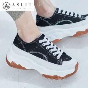 [애슬릿] 키높이 스니커즈 캔버스 플랫폼 통굽 운동화 5cm