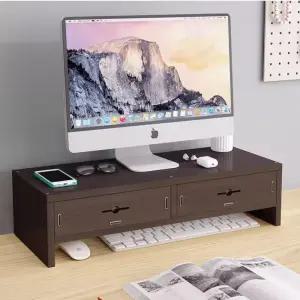 우드 모니터 받침대 사무실용 수납형 듀얼 노트북 겸용