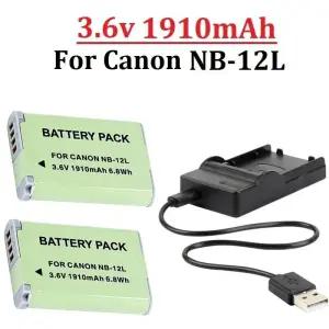 1910mAh NB-12L NB 12L NB12L 배터리 Canon G1 X Mark II G1X 2 N100 VIXIA 카메라