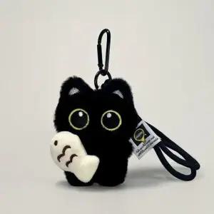 검은 고양이 인형 키링 물고기 까만 깜냥이 검정 귀여운 동물