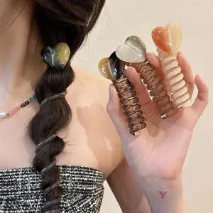 스프링 포니테일 머리끈 스카프머리띠헤어밴드 스프링전화선머리끈대용량 남자스포츠머리띠