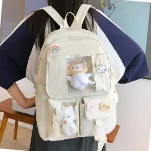 학생용 대용량 백팩 투명창 캐주얼 스쿨백 학교 책가방