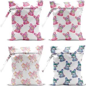 귀여운 토끼 부활절 코켓 젖은 가방 방수 재사용 가능한 드라이 백 수영복 여행 해변 수영장 요가 선물