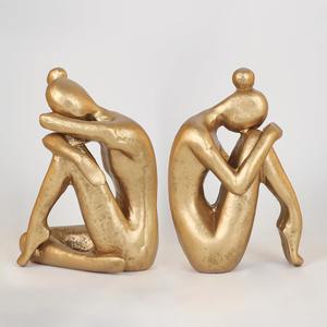 독특한 주철 사상가 북엔드, 선반용 헤비 듀티 장식용 책 스토퍼, 크리에이티브 홈 및 오피스 책상 장식품, 1쌍 / 2피스, 5.9