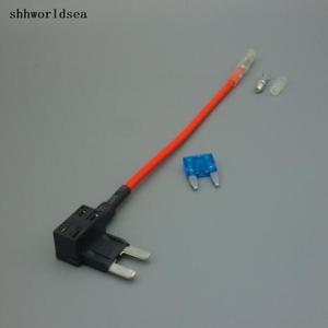 Shhworldsea 100 pcs 새로운 회로 추가 퓨즈 탭 피기 백 미니 블레이드 퓨즈 홀더 atm apm 12 v 24 v 12 볼