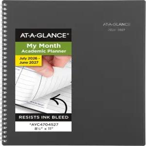 AT-A-GLANCE 플래너 2026-2027 월간 학술 12개월 7~6월 캘린더 노트 8-1/2 x 11 데이마인드 차콜(AYC47045)
