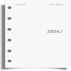 천과 종이 2026 전면 및 월간 벨룸 플래너 대시보드 오버레이 포켓 사이즈 3.2 x 4.7 6링 플래너용 13피스