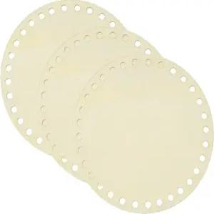 파티킬 3Pcs 크로셰 바구니 베이스 6인치 원형 바닥 셰이퍼 빈 나무 백 만들기 용품 직조 뜨개질 키트 DIY