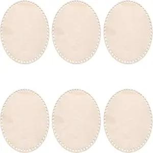 PATIKIL 10인치 지름 코바늘 바구니 바닥 6개의 원형 빈 뜨개질 나무 받침대 DIY 공예 직조 제작 용품 홈