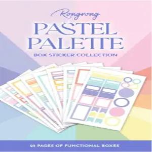 플래너 캘린더 저널 및 프로젝트를 위한 롱롱 파스텔 스티커북 - 기능적인 아름다운 컬러 박스 스티커