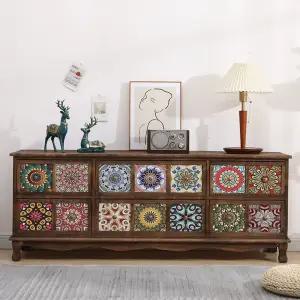 와이드서랍장 원목 엔틱 앤틱 빈티지 수납 2단 인테리어 3단