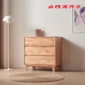 라자가구 마레 E0 참죽 원목 속깊은 광폭 3단 서랍장 900