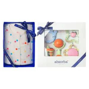 갤러리아 (압소바출산,백일)엘리샤슬림반소바디슈트+5종딸랑이세트(A13-10684