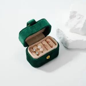 [비앤비골드] 에메랄드 그린 벨벳 미니 주얼리 케이스