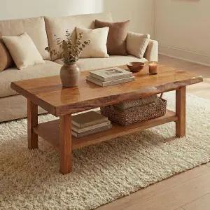 [마루엔개비]통원목 소파 테이블 S40 선반 좌탁