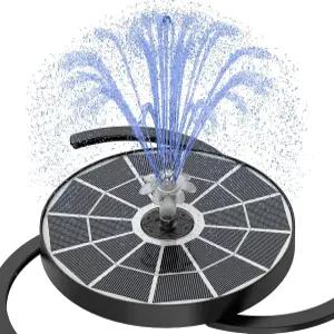 AISITIN 3.7W 태양광 조류 목욕 분수 6.3인치 유리 패널 통합 브래킷 및 저장 공간을 갖춘 발전 펌프 연못