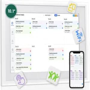 터치스크린이 있는 디지털 월 캘린더 10 스마트 가족용 전자 WiFi 패밀리 안무 차트 플래너 액자
