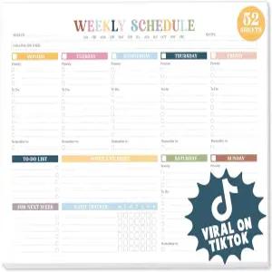 블루모스트 주간 투 리스트 메모장 날짜 미상(52매 8.5 x 11) - 직장 학교 및 가정용 대형 플래너 데스크