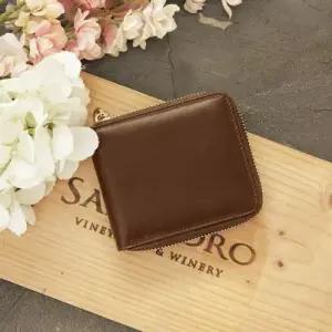 F8011 천연소가죽 여성 반 중지갑 카드 지퍼 수납지갑 WFFKV2J