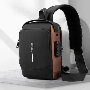 남자 비밀번호잠금 레저크로스백 여행 보조가방 3컬러 WFFKKUW