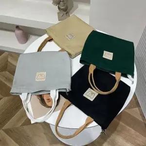 여성토트백 캔버스백 라벨 귀여운 지퍼 곰돌이 에코백 미니 5컬러