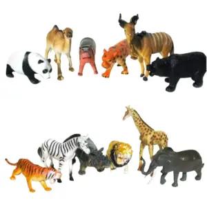 유치원 자연학습 짝 맞추기 사파리 동물모형+설명서카드 종합세트12p 호랑이 완구