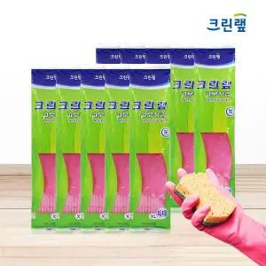크린랩 고무장갑 특대 x 10 켤레 _ 핑크