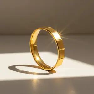 24K 순금 클래식 엣지 컷 반지