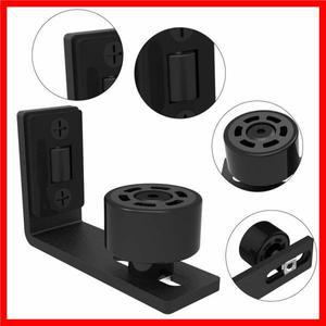 검정색 조절식 슬라이딩 헛간 문 바닥 가이드 (나사 포함) - 부드러운 이동을 위한 벽면