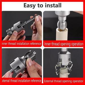 파이프 나사 절단 도구, 내부 및 외부 다이가 통합된 PVC 스레더 키트 업그레이드, 1/2