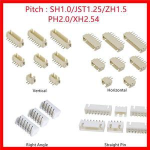 10PCS SH/JST/ZH/PH/XH 피치 1.0MM 수 핀 헤더 소켓 Dip/직각 SMD 2/3/4/5/6/7/8/9/10/12P
