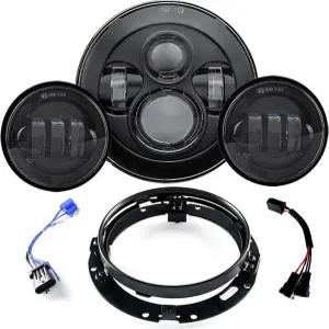 SKTYANTS 7인치 LED 헤드라이트 모터사이클 프로젝터 4.5인치 통과 안개등 원형 브래킷 장착 링 어댑터