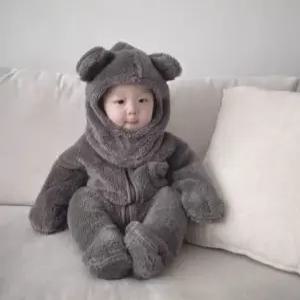 아기 우주복 킨더 베이비 슈트 곰돌이 후리스 털옷 방한 토끼 신생아 패딩 겨울 선물