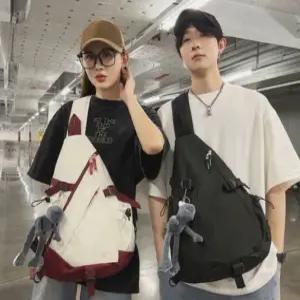 크로스백 삼각 슬링백 배색 남녀공용 대용량 나일론 가방 바디백 남자크로스백