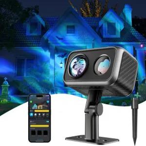 실내외 장식용 고비 야외 프로젝터 라이트 레이저 및 오로라 스타 16개의 RGB 패턴 RGBW 51개의 장면 모드