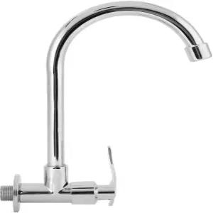 구리 벽에 장착된 주방 수도꼭지 - 360 회전식 싱글 튜브 콜드 욕실 및 가정용 G1/2인치