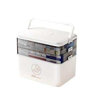 가정용 대형 보관함 다층 화이트 저장 보관 약통 뚜껑 구급상자 키트 구급함 휴대용