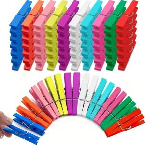 Toosci 80개입 나무 색상 집게핀 - 2.9인치 다채로운 장식용 사진 벽 교실 수업 및 DIY 공예용 10가지 각