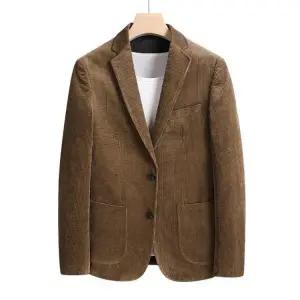 남성 골덴재킷 가을 아우터 정장 겨울 루즈핏 싱글 골덴재킷 갈색