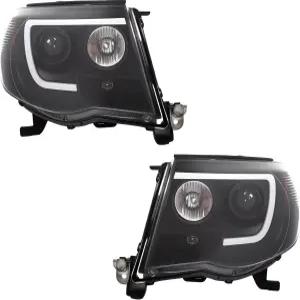 타코마 2005-2011 블랙 스모크 프로젝터 헤드램프 8111004160 8111004163 조수석 및 운전석 측면과