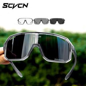 SCVCN Photochromic 사이클링  자전거 산악 골프 UV400 선글라스 스포츠 보호 남성용 여성용 야구