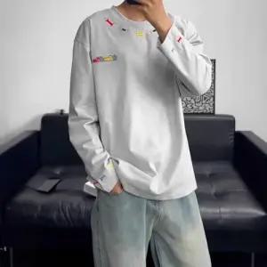 픽호샵 남자 가을 긴팔 커플 티 레터링 라운드 라운드넥티 상의 맨투맨 자수 키작남 꾹3