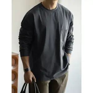 픽호샵 남자 가을 키작남 기술 긴팔 라운드 차단 라운드넥티 맨투맨 티 자외선 꾹3