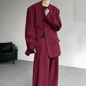 키체샵 남자 패드 봄가을 정장 노카라 코트 윙팁 정장세트 슈트 HO3