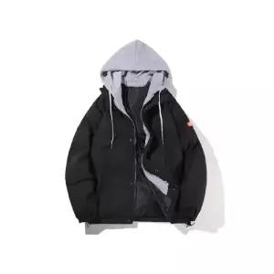 키체샵 투피스 남성용 패딩 점퍼 커플 가짜 후드 보온 도톰 빵빵 상의 HO1
