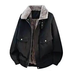 키체샵 남친 빈티지 점퍼 터틀넥 빅사이즈 털카라 야상 기모 패딩 HO1