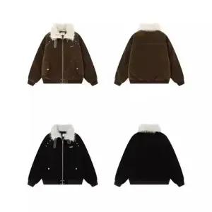 키체샵 빈티지 남성용 다운 점퍼 버클 퍼 칼라 도톰보온 점 코트 HO1