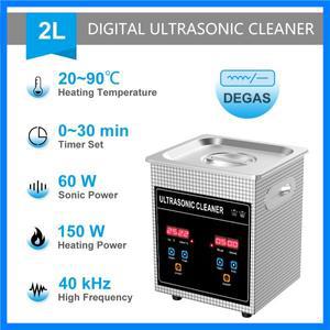 디지털 타이머 초음파 세척기, 쥬얼리 동전, 매니큐어 도구, 2L 욕조, 120W, Degas